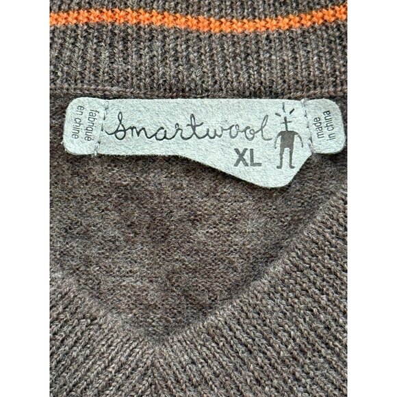 Smartwool Merino Wool V-Neck Sweater Brown Mens Size XL - Picture 3 of 7